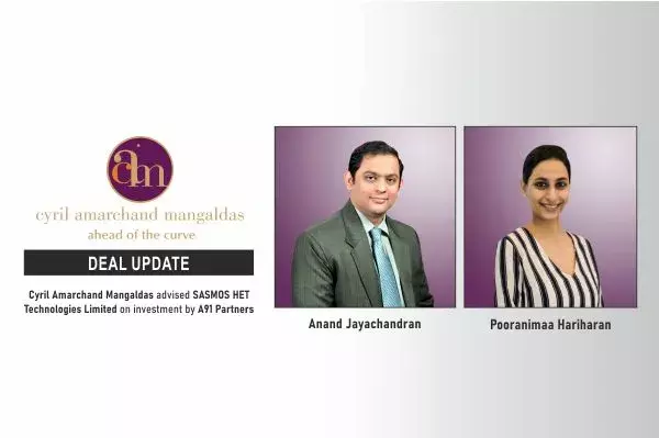 Cyril Amarchand Mangaldas Advised SASMOS HET Technologies Limited On Investment By A91 Partners