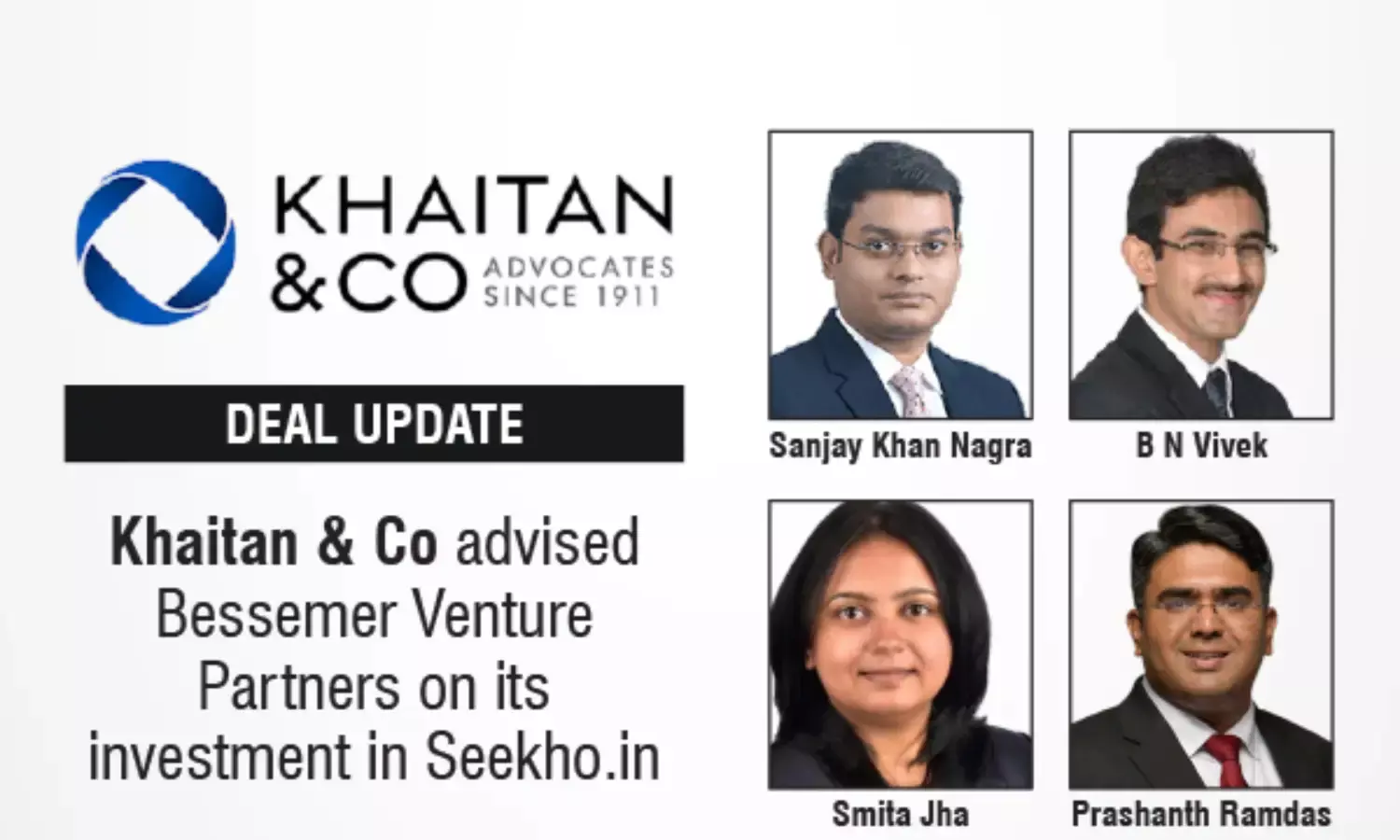 Khaitan & Co Advised Bessemer Venture Partners On Its Investment In Seekho.in