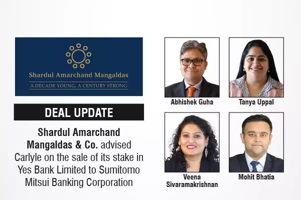 Shardul Amarchand Mangaldas & Co. Advised Carlyle On The Sale Of Its Stake In Yes Bank Limited To Sumitomo Mitsui Banking Corporation