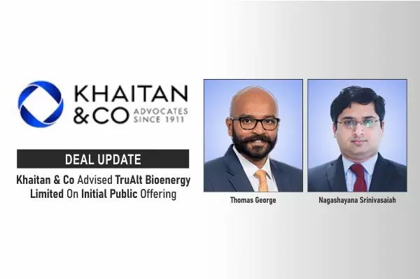 Khaitan & Co Advised TruAlt Bioenergy Limited On Initial Public Offering