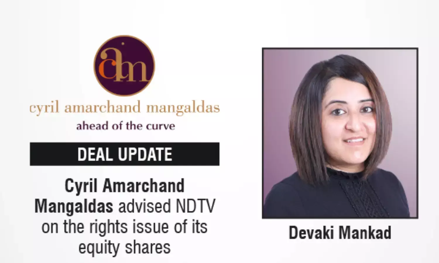 Cyril Amarchand Mangaldas Advised NDTV On The Rights Issue Of Its Equity Shares