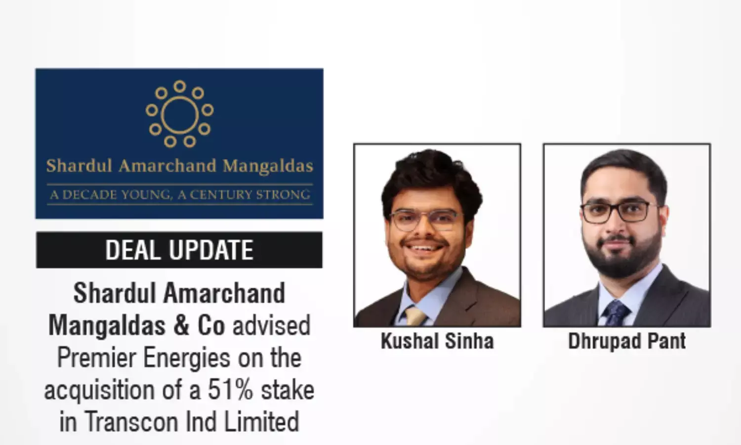 Shardul Amarchand Mangaldas & Co Advised Premier Energies On The Acquisition Of A 51% Stake In Transcon Ind Limited