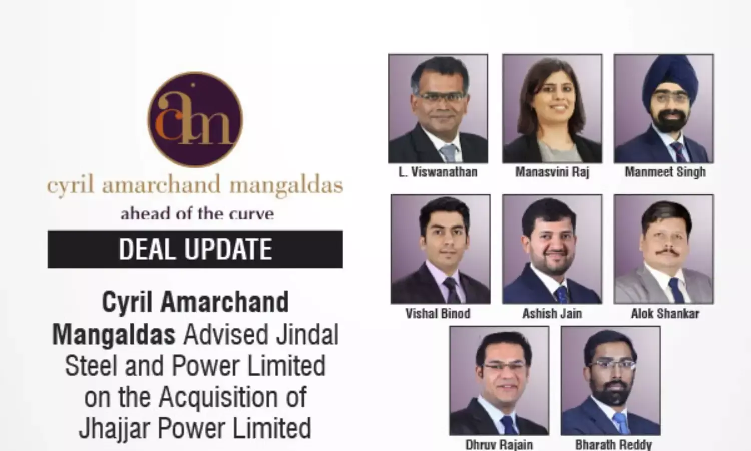 Cyril Amarchand Mangaldas Advised Jindal Steel and Power Limited on the Acquisition of Jhajjar Power Limited