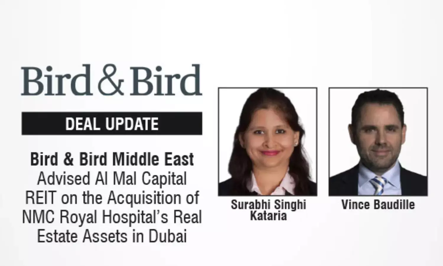 Bird & Bird Middle East Advised Al Mal Capital REIT On The Acquisition Of NMC Royal Hospital’s Real Estate Assets In Dubai
