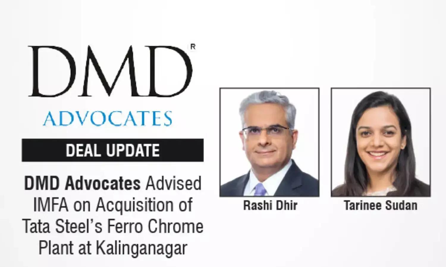 DMD Advocates Advised IMFA On Acquisition Of Tata Steel’s Ferro Chrome Plant At Kalinganagar