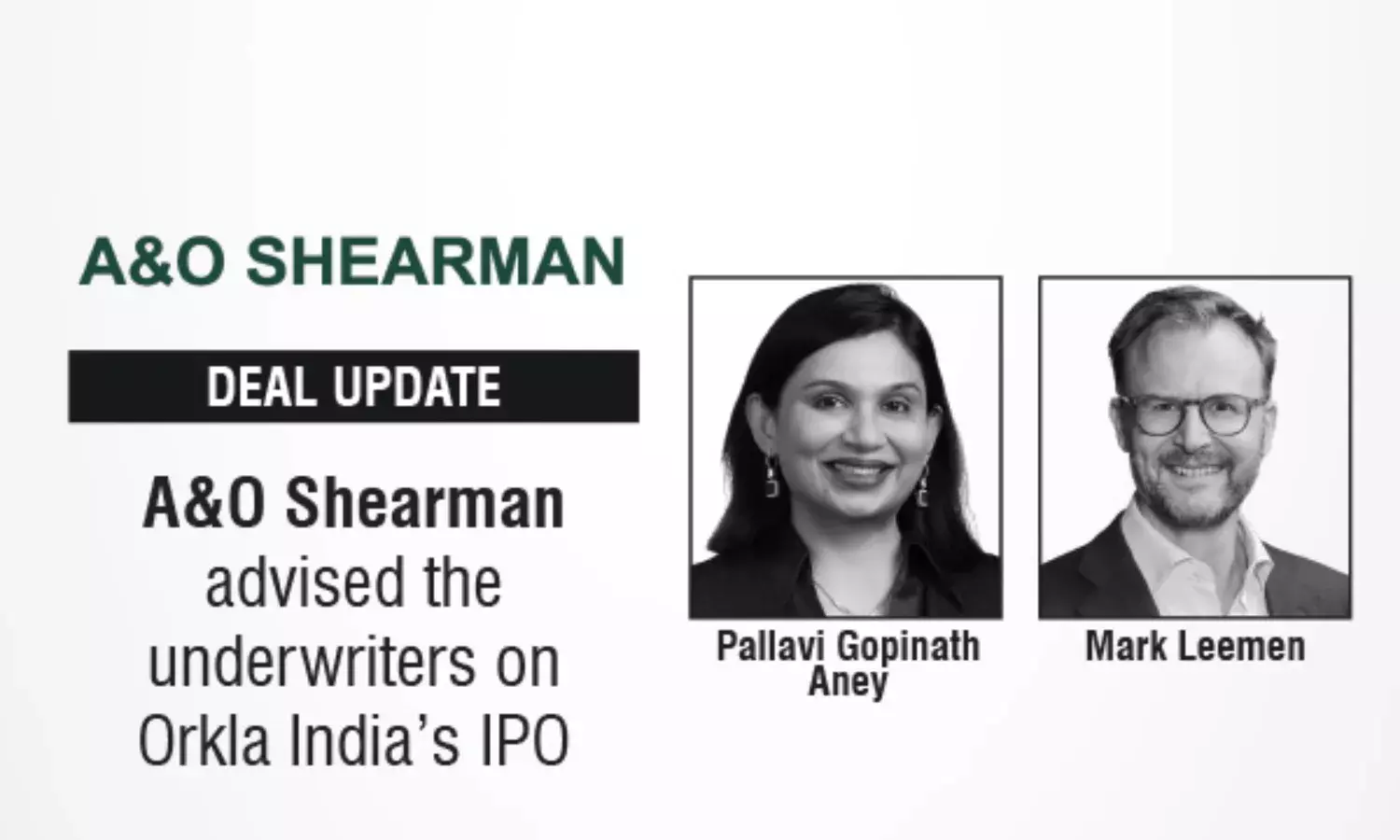 A&O Shearman Advised The Underwriters On Orkla India’s IPO