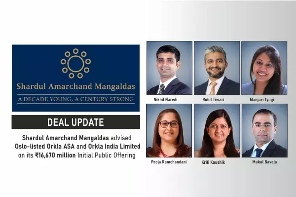 Shardul Amarchand Mangaldas Advised Oslo-listed Orkla ASA And Orkla India Limited On Its ₹16,670 Million Initial Public Offering