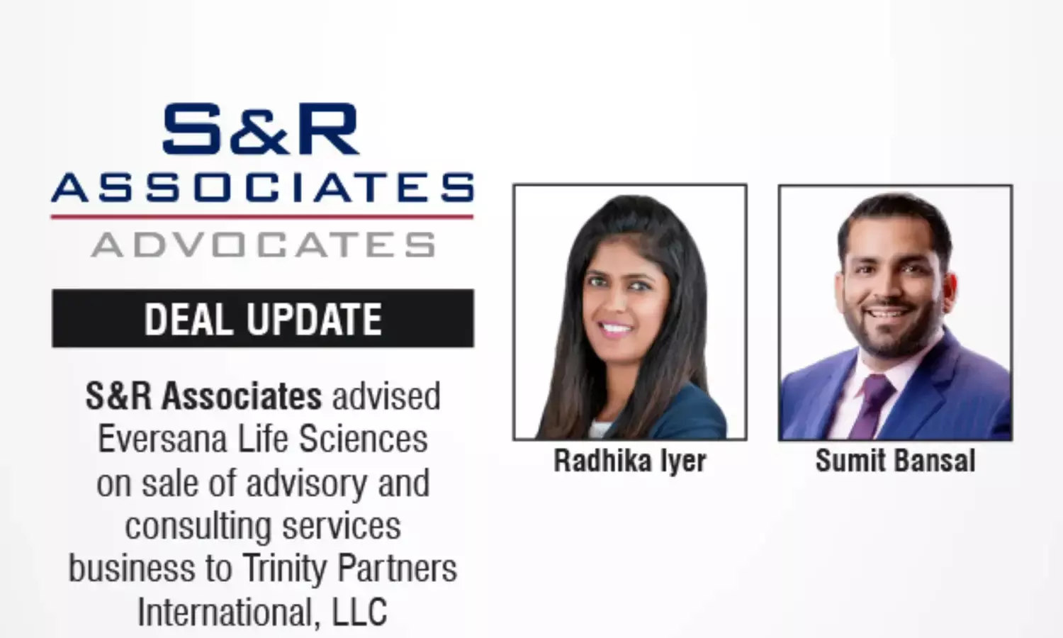 S&R Associates Advised Eversana Life Sciences On Sale Of Advisory And Consulting Services Business To Trinity Partners International, LLC