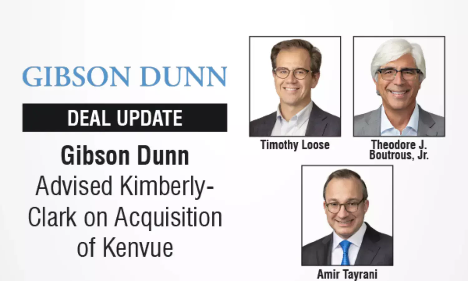 Gibson Dunn Advised Kimberly-Clark on Acquisition Of Kenvue