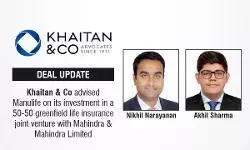 Khaitan & Co Advised Manulife On Its Investment In A 50-50 Greenfield Life Insurance Joint Venture With Mahindra & Mahindra Limited Khaitan & Co Advised Manulife On Its Investment In A 50-50 Greenfield Life Insurance Joint Venture With Mahindra & Mahindra Limited