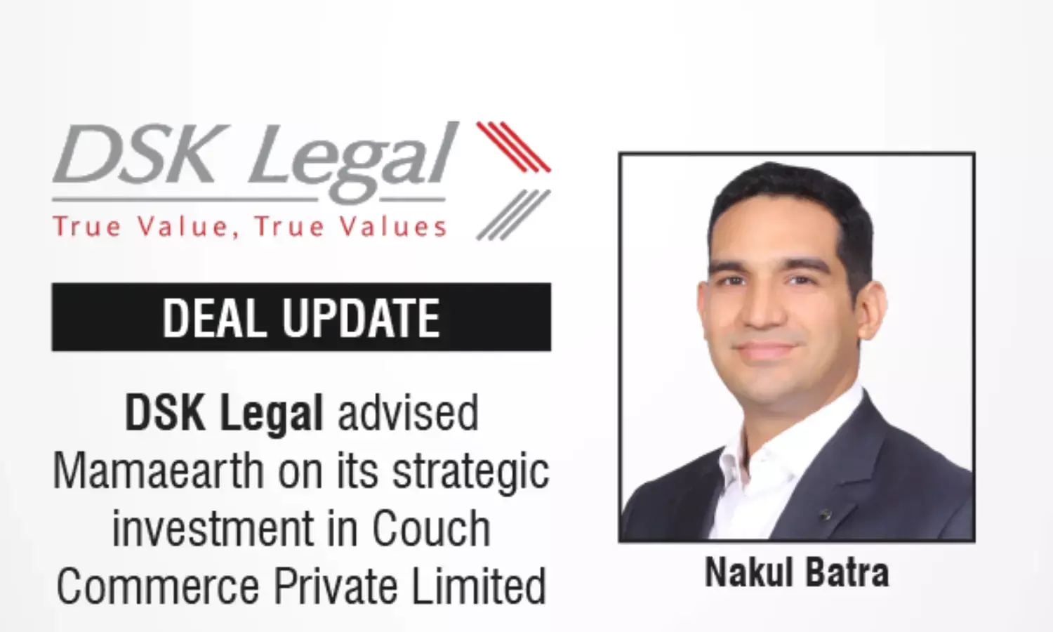 DSK Legal Advised Mamaearth On Its Strategic Investment In Couch Commerce Private Limited