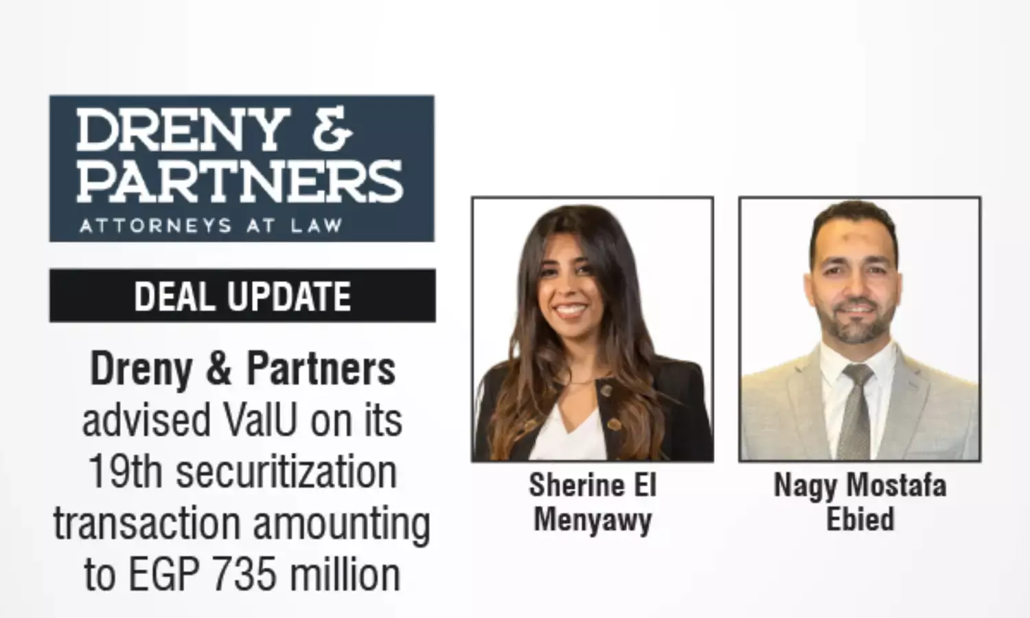 Dreny & Partners Advised ValU On Its 19th Securitization Transaction Amounting To EGP 735 Million
