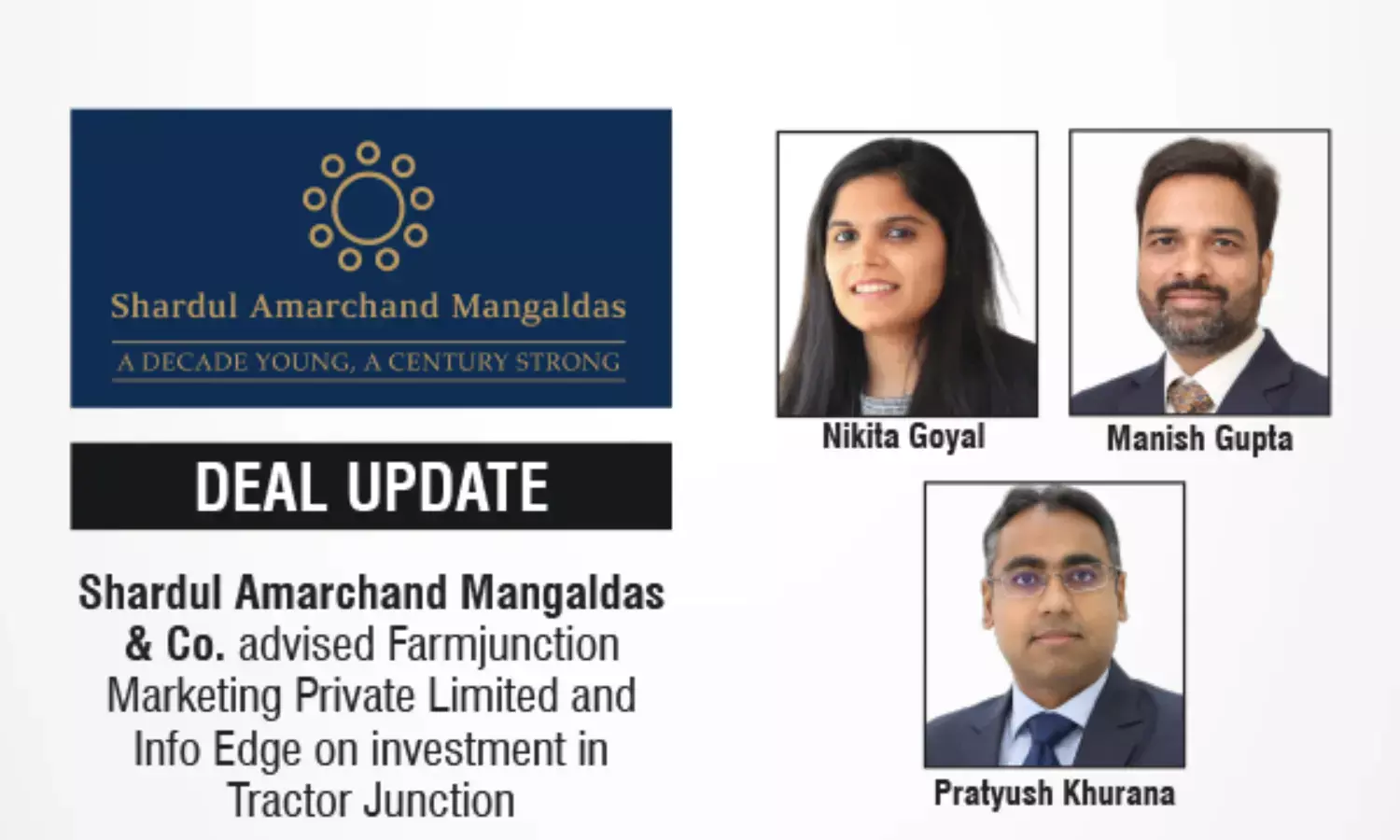 Shardul Amarchand Mangaldas & Co. Advised Farmjunction Marketing Private Limited And Info Edge On Investment In Tractor Junction
