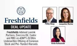 Freshfields Advised Leerink Partners, Evercore ISI, Cantor and RBC on 4DMT’s $100m Underwritten Offering of Common Stock and Pre-Funded Warrants