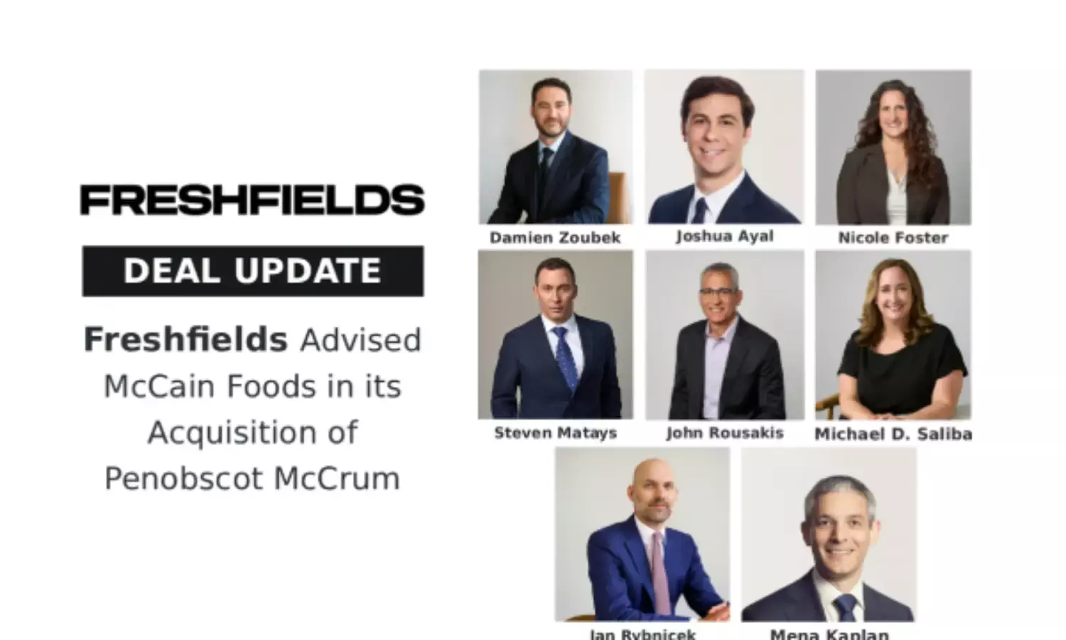 Freshfields Advised McCain Foods in its Acquisition of Penobscot McCrum