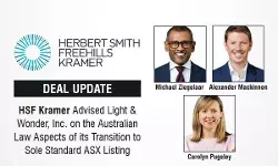 HSF Kramer Advised Light & Wonder, Inc. on the Australian Law Aspects of its Transition to Sole Standard ASX Listing