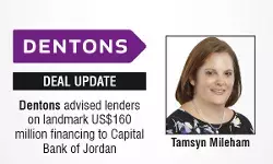 Dentons Advised Lenders On Landmark US$160 Million Financing To Capital Bank Of Jordan