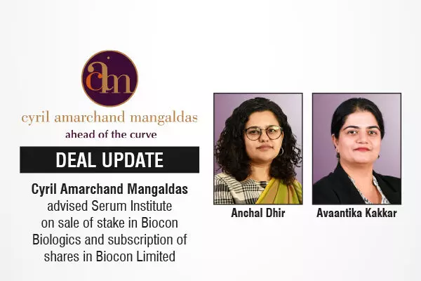 Cyril Amarchand Mangaldas Advised Serum Institute On Sale Of Sake In Biocon Biologics And Subscription Of Shares In Biocon Limited