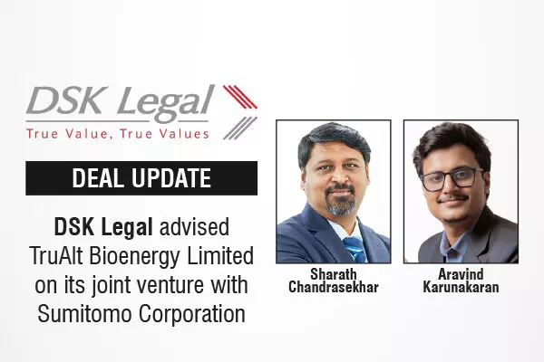 DSK Legal Advised TruAlt Bioenergy Limited On Its Joint Venture With Sumitomo Corporation