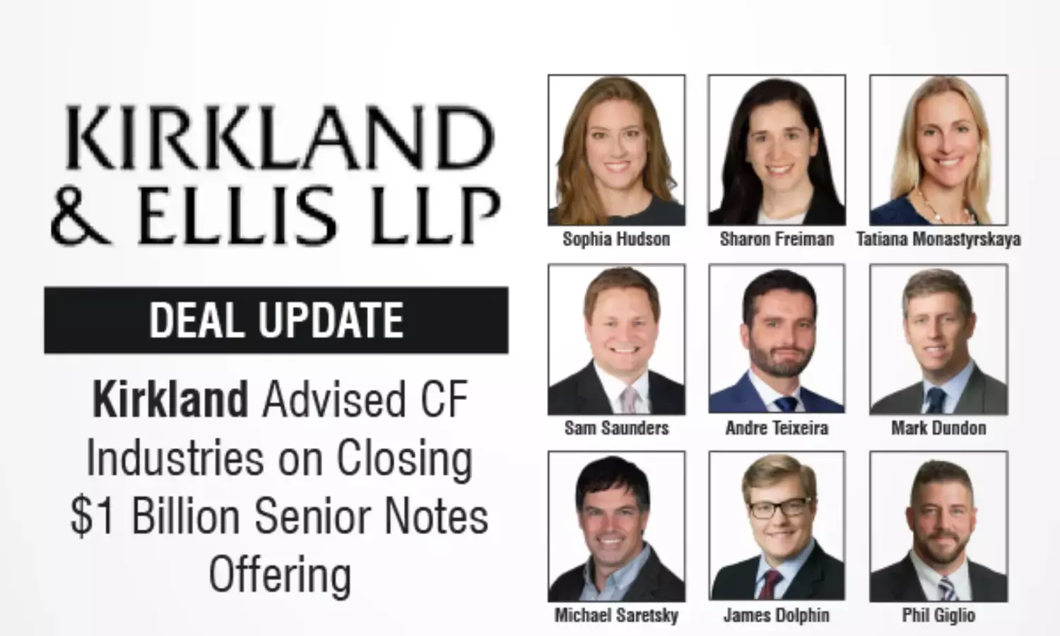 Kirkland Advised CF Industries on Closing $1 Billion Senior Notes Offering