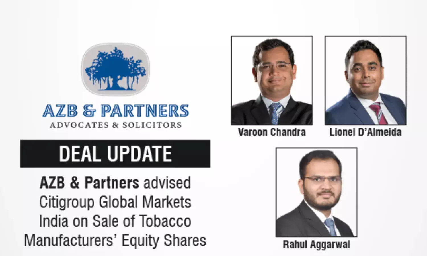 AZB & Partners Advised Citigroup Global Markets India On Sale OIf Tobacco Manufacturers’ Equity Shares