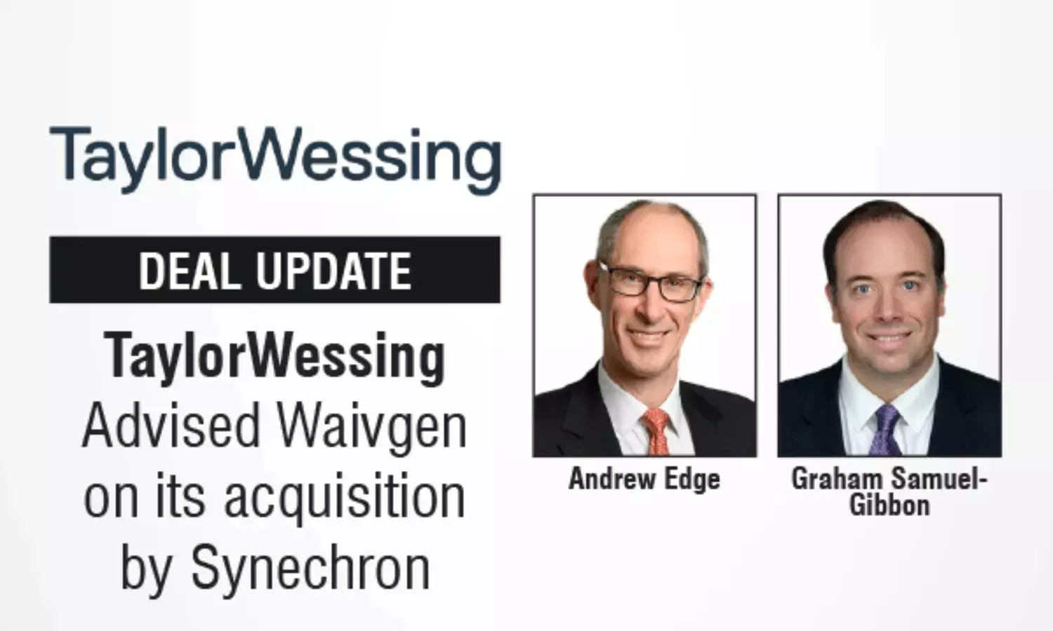 TaylorWessing Advised Waivgen On Its Acquisition By Synechron
