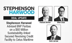 Stephenson Harwood Advised BNP Paribas on a $60 Million Sustainability-linked Secured Revolving Credit Facility to Cetus Maritime