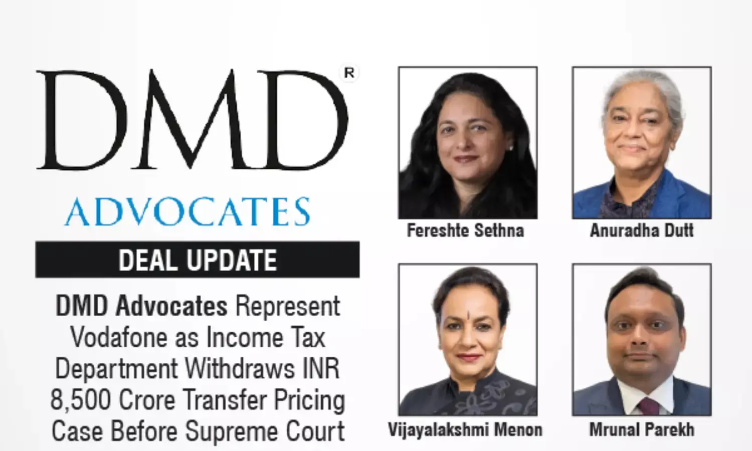 DMD Advocates Represent Vodafone As Income Tax Department Withdraws INR 8,500 Crore Transfer Pricing Case Before Supreme Court