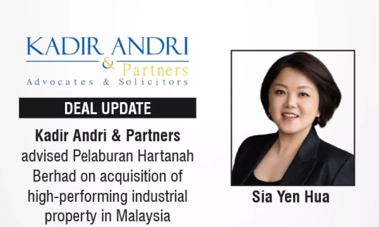Kadir Andri & Partners Advised Pelaburan Hartanah Berhad On Acquisition Of High-Performing Industrial Property In Malaysia
