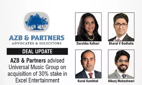 AZB & Partners Advised Universal Music Group On Acquisition Of 30% Stake In Excel Entertainment