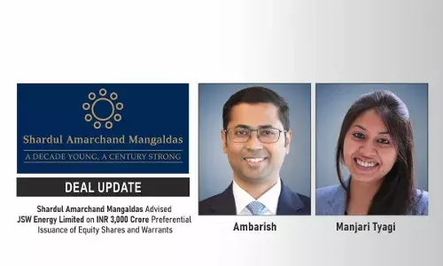 Shardul Amarchand Mangaldas Advised JSW Energy Limited On INR 3,000 Crore Preferential Issuance Of Equity Shares And Warrants