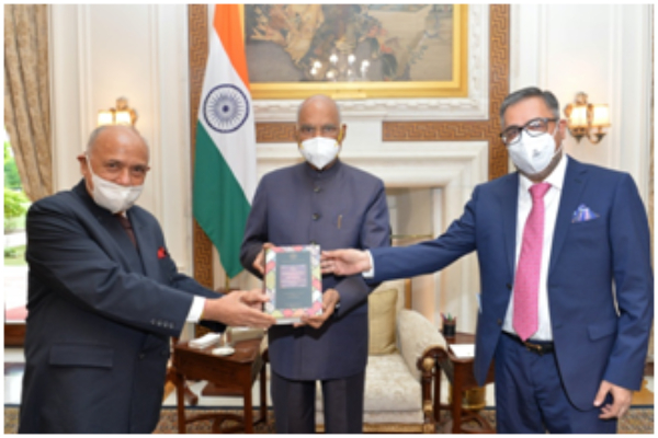 Bar Association of India Launches book The Constitution of India Celebrating 70 Years Compendium of Articles, presents first copy to Honble President of India, Ram Nath Kovind